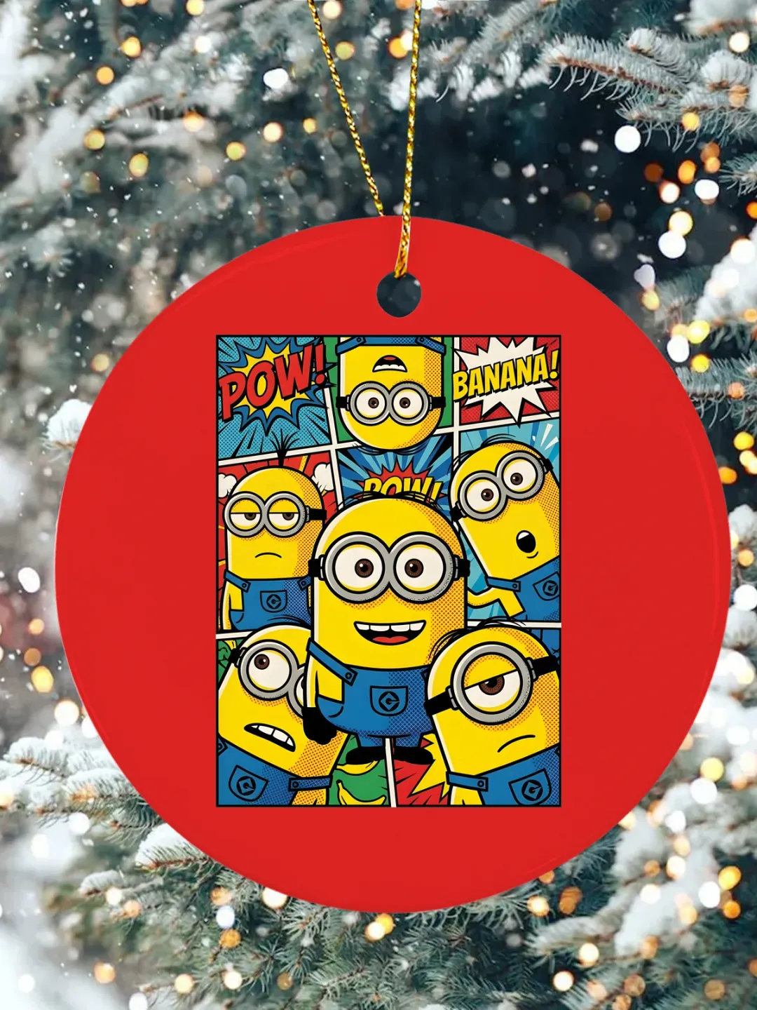 minion Y2K Christmas Ceramic Ornament