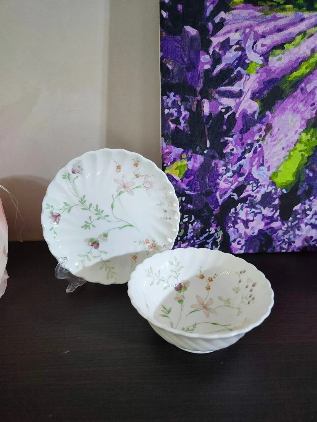 Wedgwood Rosehip, Plate Spiral Salad Bowl Fine Bone Floral Porcelain England Collectible Porcelain Gift Idea Vintage Pottery Lovely Trinkets