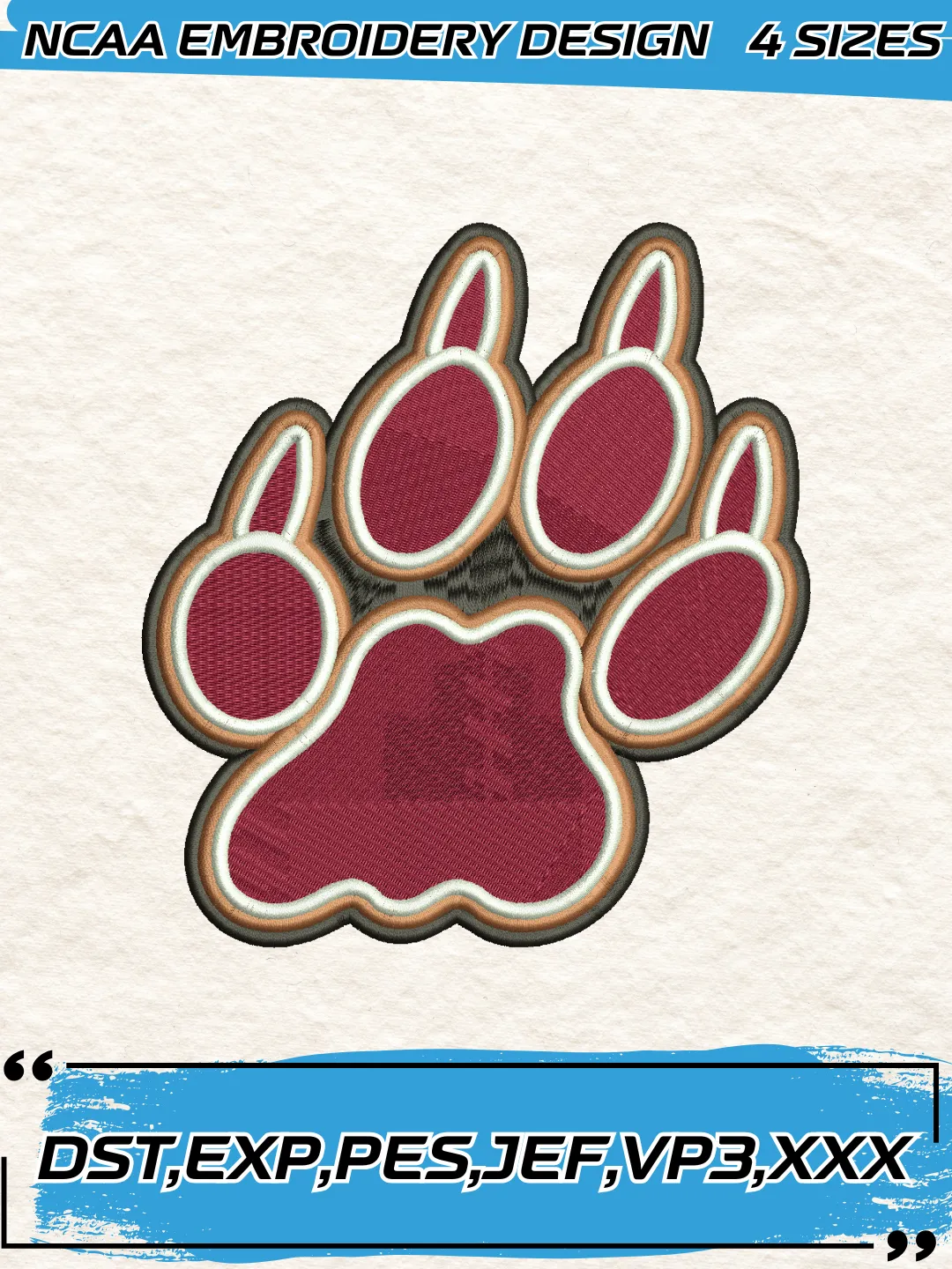 Lafayette Leopards Logo Embroidery Design,NCAA Logo Embroidery Design,Machine Embroidery Design File,4 Sizes, Digital Download
