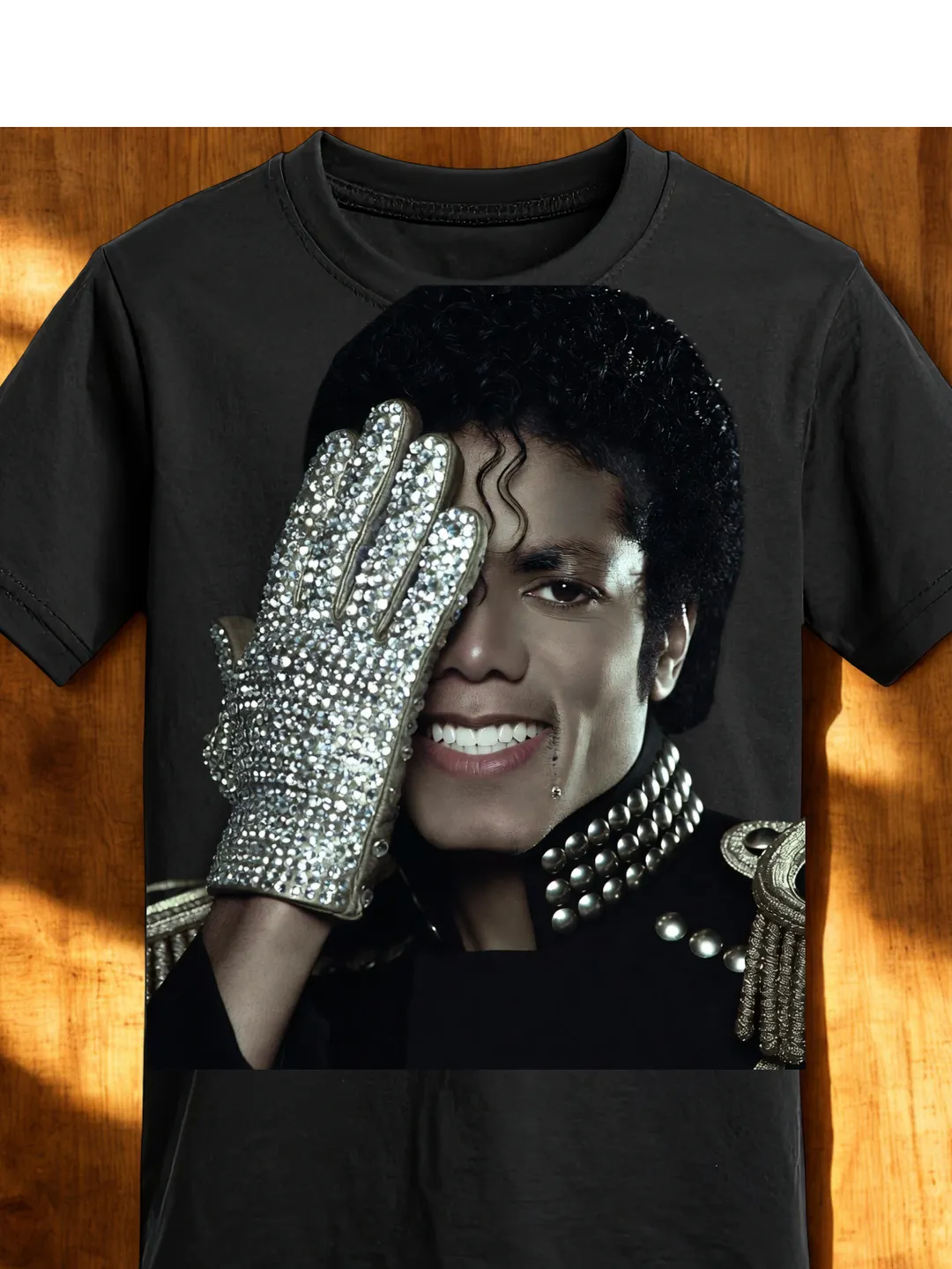Michael Jackson King of Pop PNG, Black T-Shirt (Digital Download)