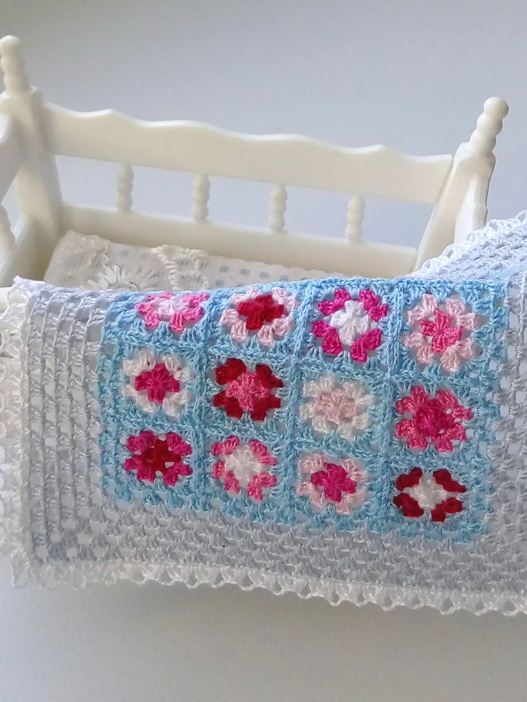 Miniature Blue and Pink Blanket