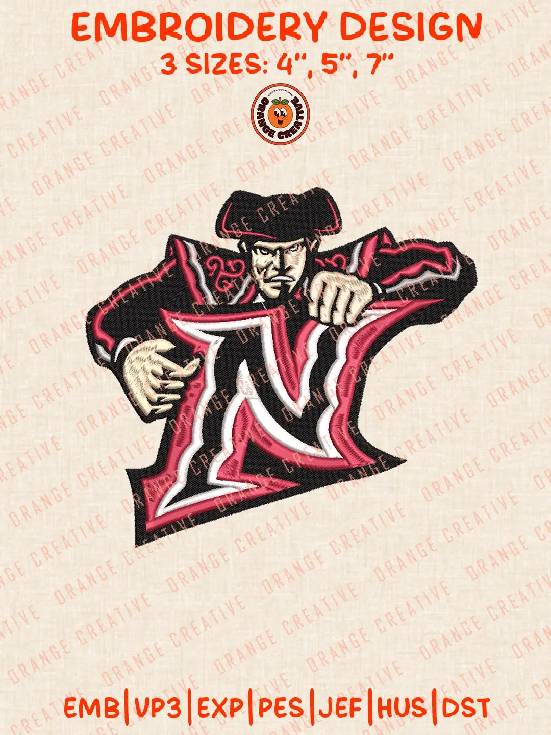 Cal State Northridge Matadors Logos Embroidery Design Files, NCAA Logos Embroidery Designs, Machine Embroidery Files, 4 Sizes, Custom Sizes, Instant Download