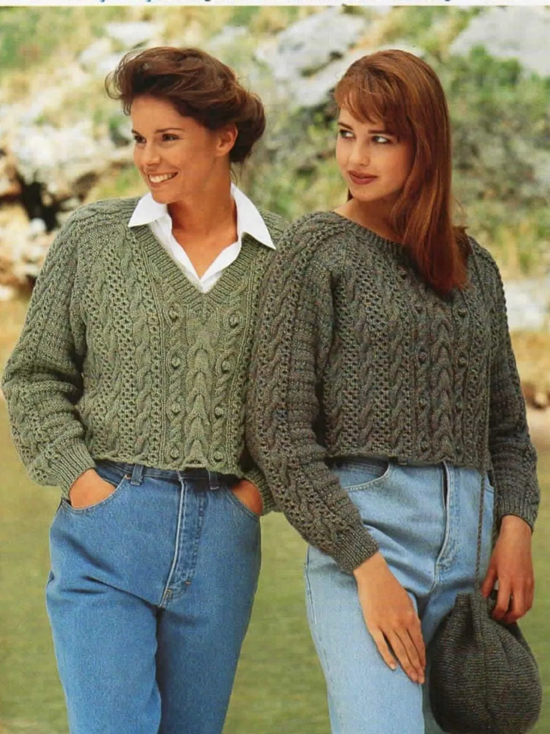 Crop sweater Pattern aran knitting pattern women ladies cropped jumper cable sweater knitting