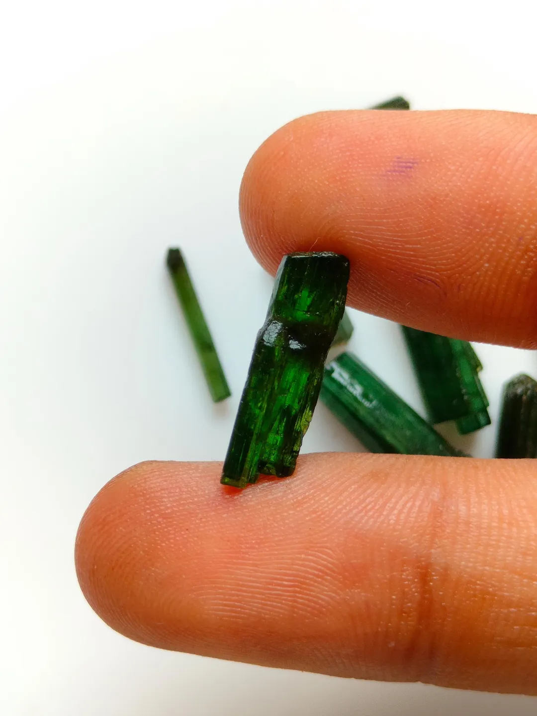 Raw Green Tourmaline Gemstone Pencil Rods Uncut Jewelry Making ...
