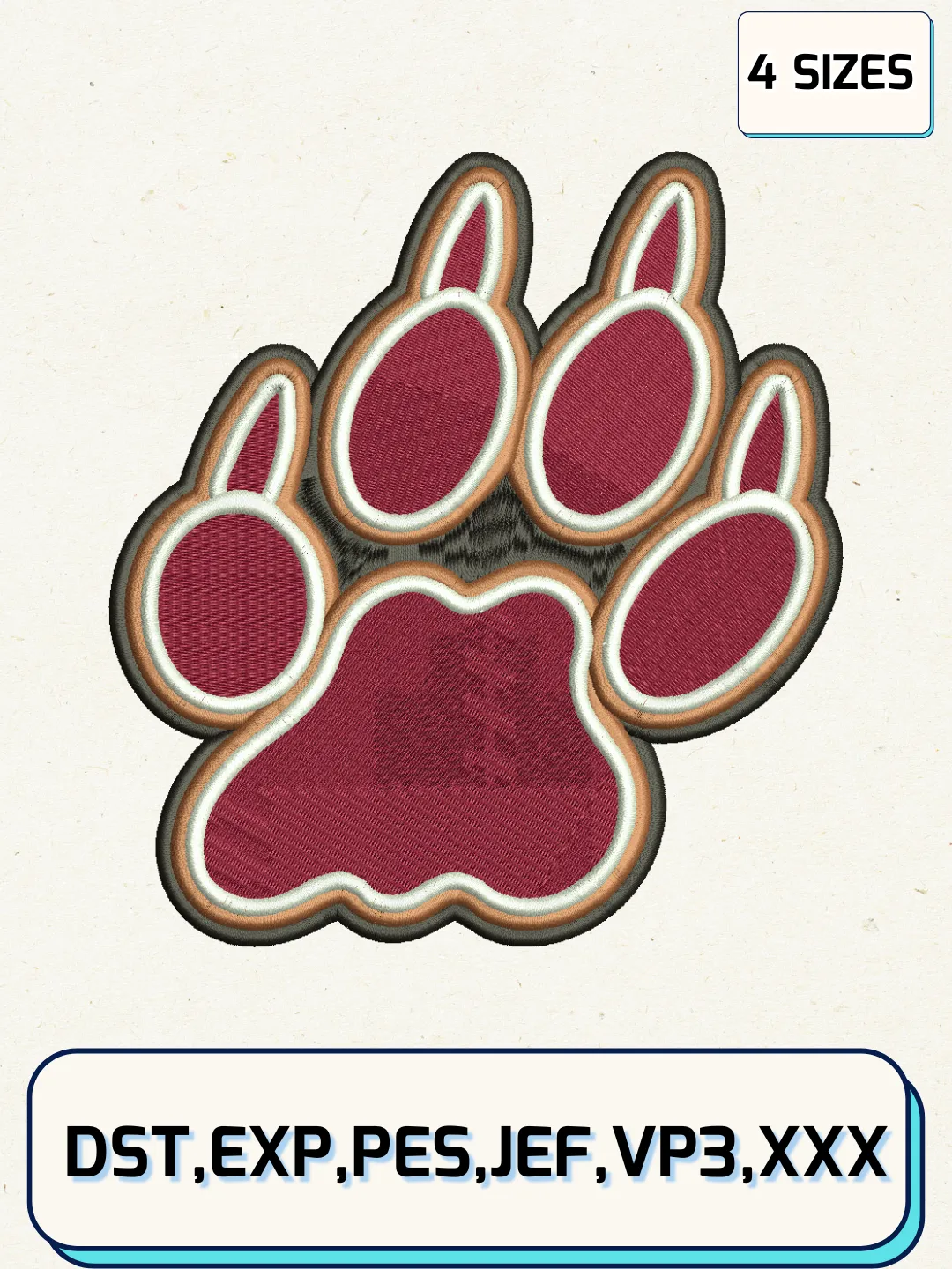 Lafayette Leopards Logos Embroidery Design Files, NCAA Logos Embroidery Designs, Machine Embroidery Files, 4 Sizes
