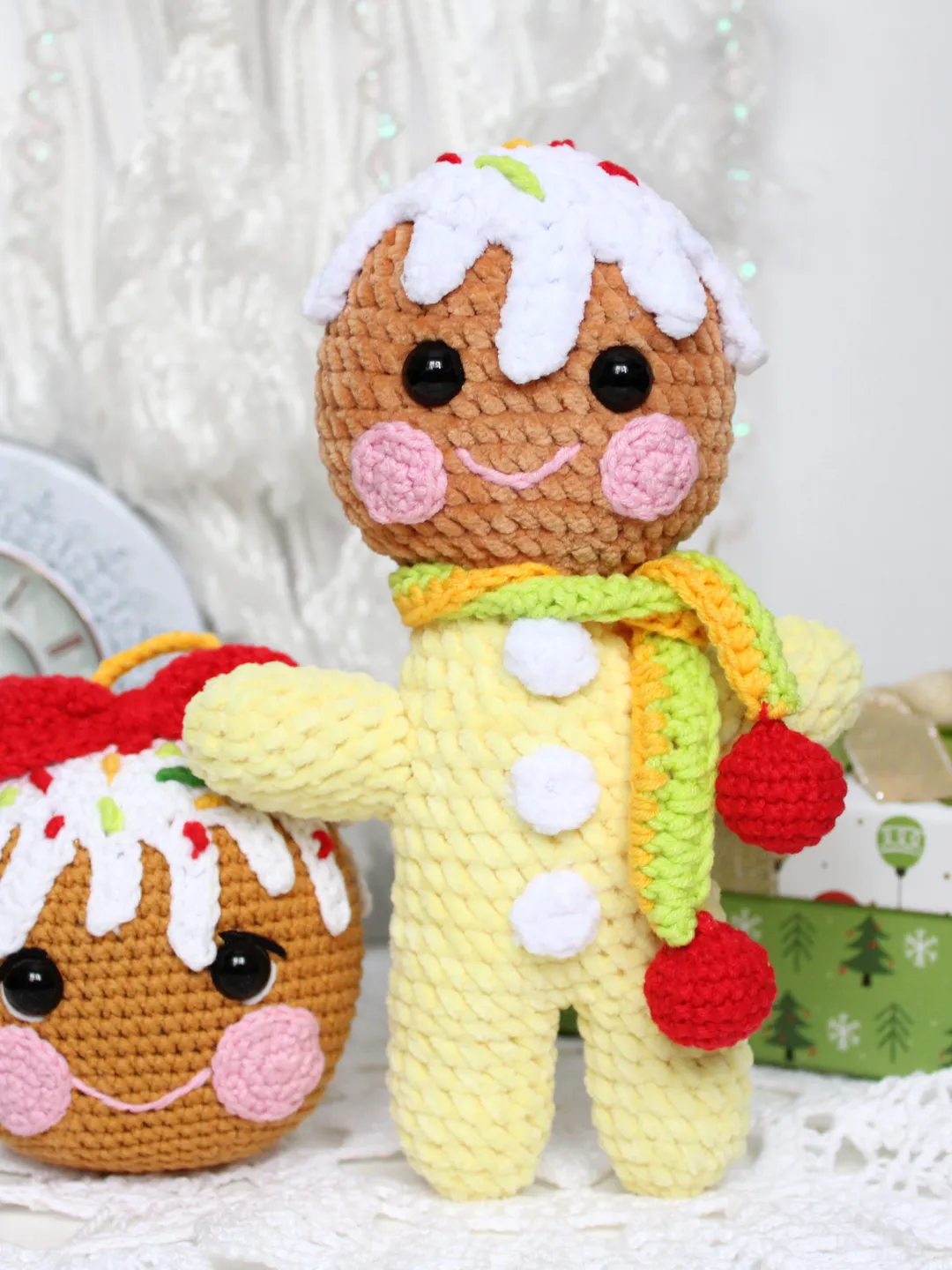 Christmas toys gingerbread and cookie Crochet pattern PDF in English Amigurumi toy