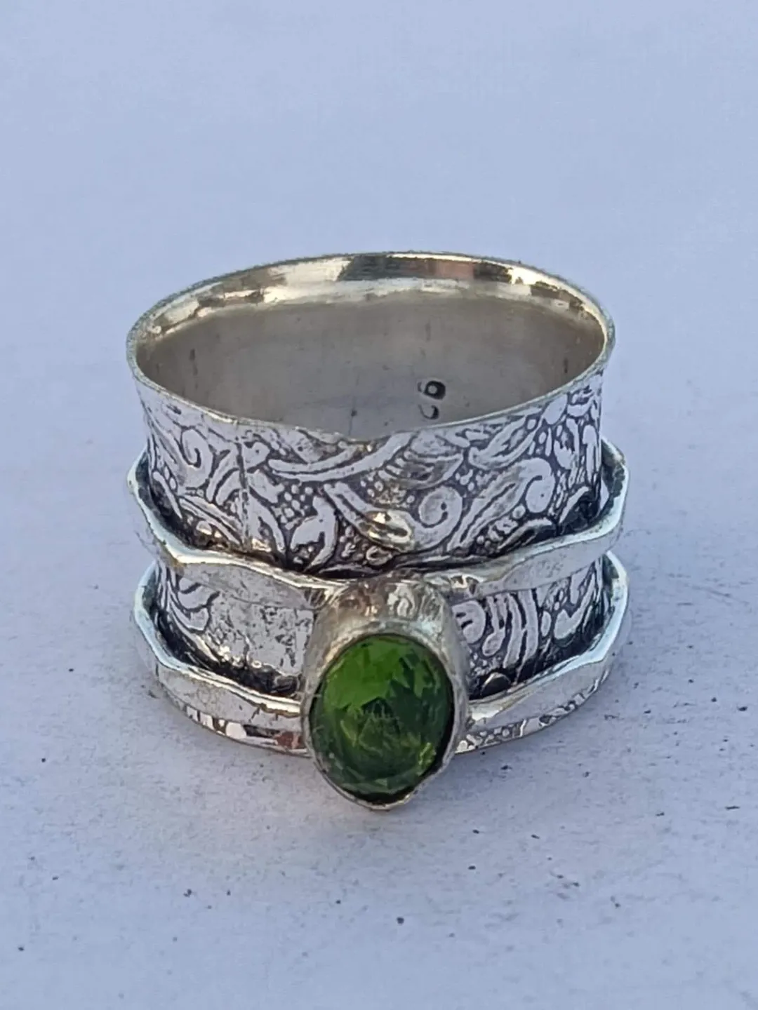 Popular Gifts Ring, Handmade Ring, Peridot Gemstone Ring, 925 Sterling Silver Ring, Meditation &Band Ring, Woman Jewelry Favorite Gift Ring,