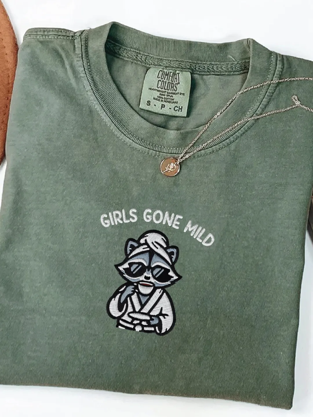 Girls Gone Mild Bachelorette Comfort Colors Tee: Embroidered Raccoon Shirt