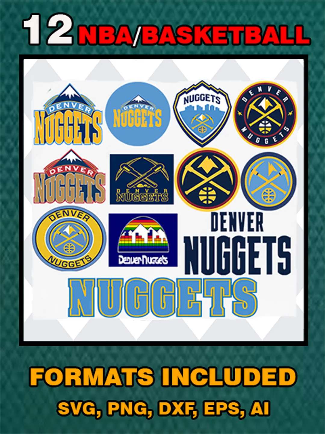 12 Denver Nuggets basketball svg bundle, NBA SVG Files for Cricut ...