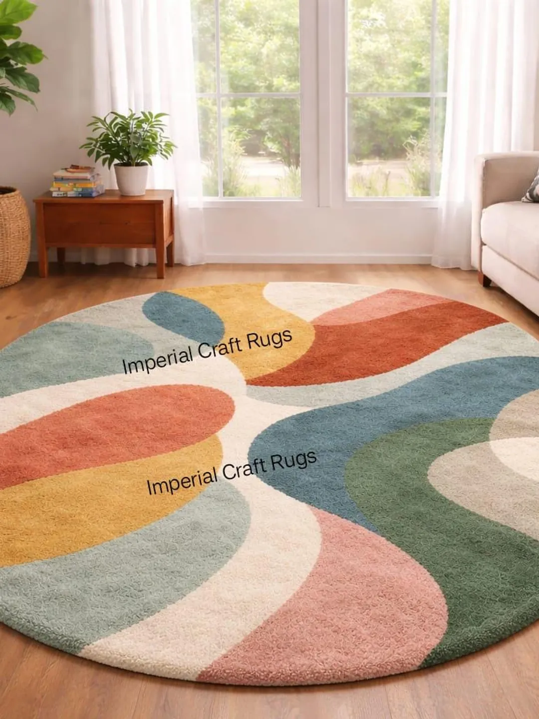 Hand Tufted Wool Area Rug | Modern Abstract Geometric Carpet