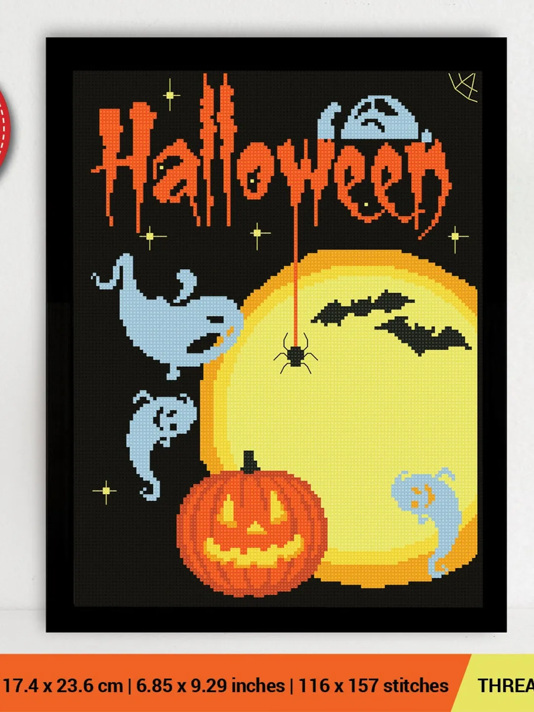 Halloween Cross stitch pattern | Embroidery Pattern | Instant Download | Embroidery Designs