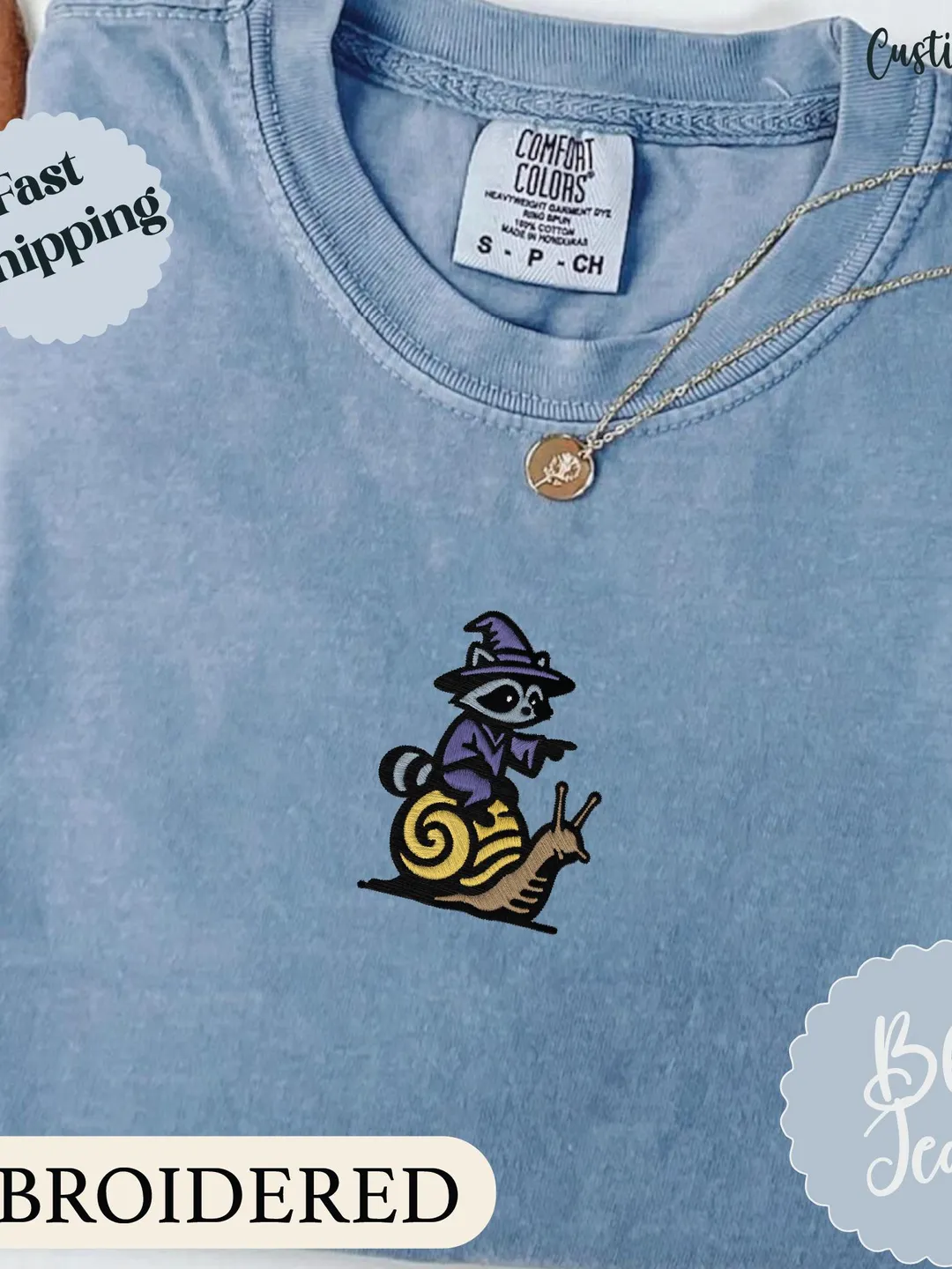 Retro Medieval Snail Rider T-Shirt, Embroidered Comfort Colors Shirt ...