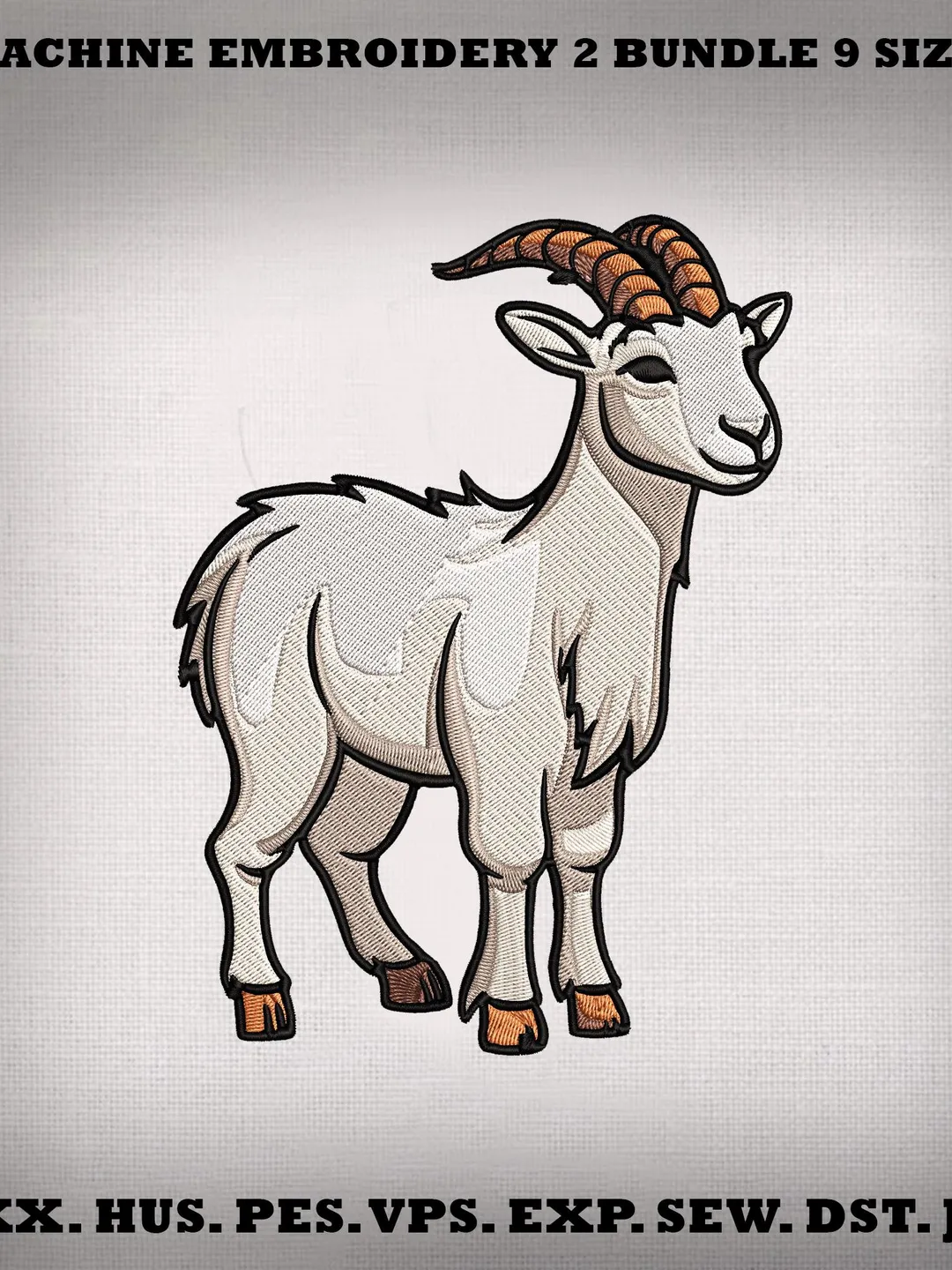 Farm Goat Embroidery Design, Machine Embroidery Pattern (DST PES JEF)
