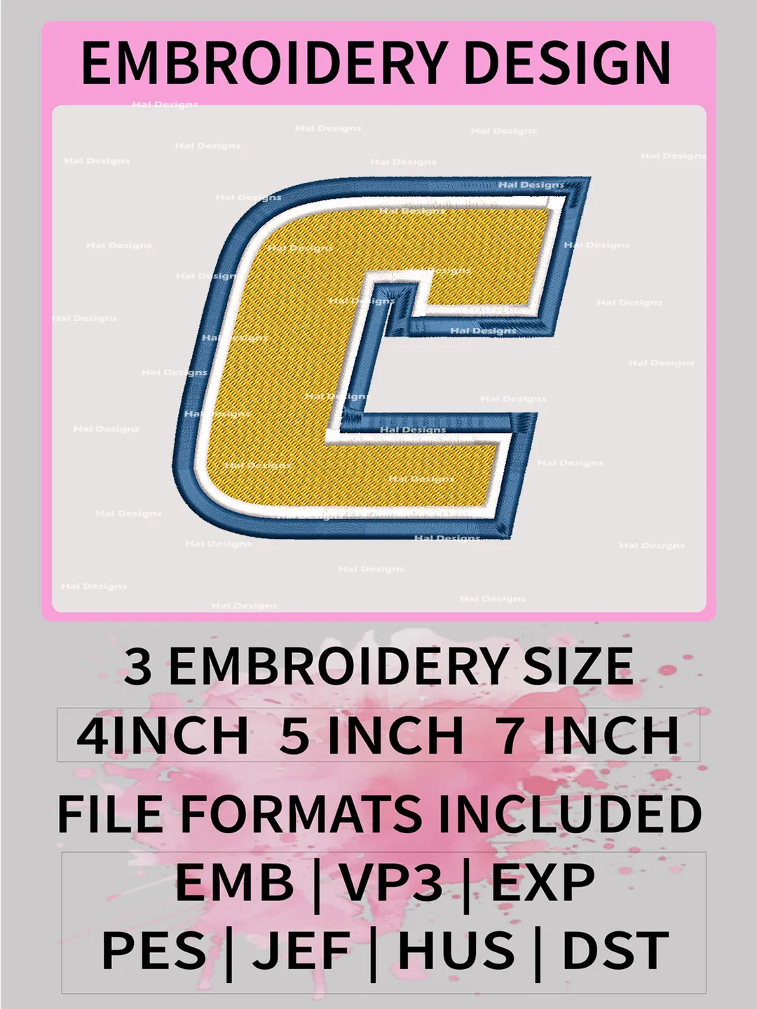 NCAA Chattanooga Mocs Embroidery File, 3 Sizes, 6 Formats, NCAA Machine Embroidery Design, NCAA Logo, NCAA Teams