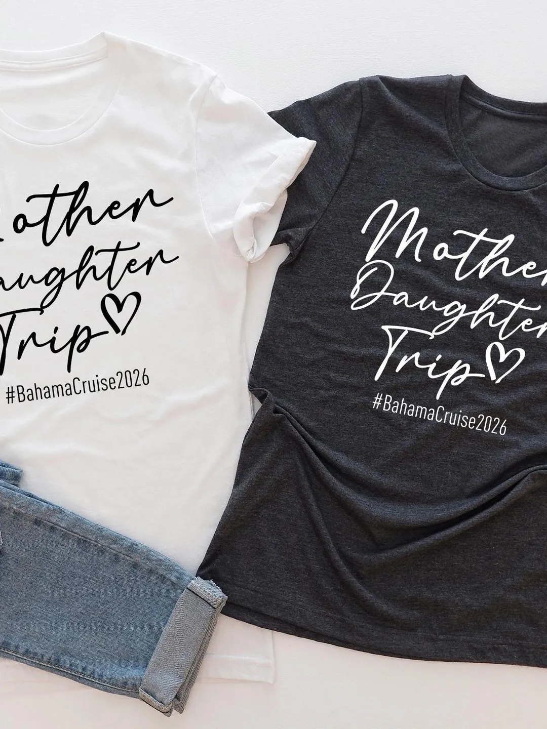 Mother Daughter T-Shirt: Summer Trip Matching Shirts - Cotton Blend