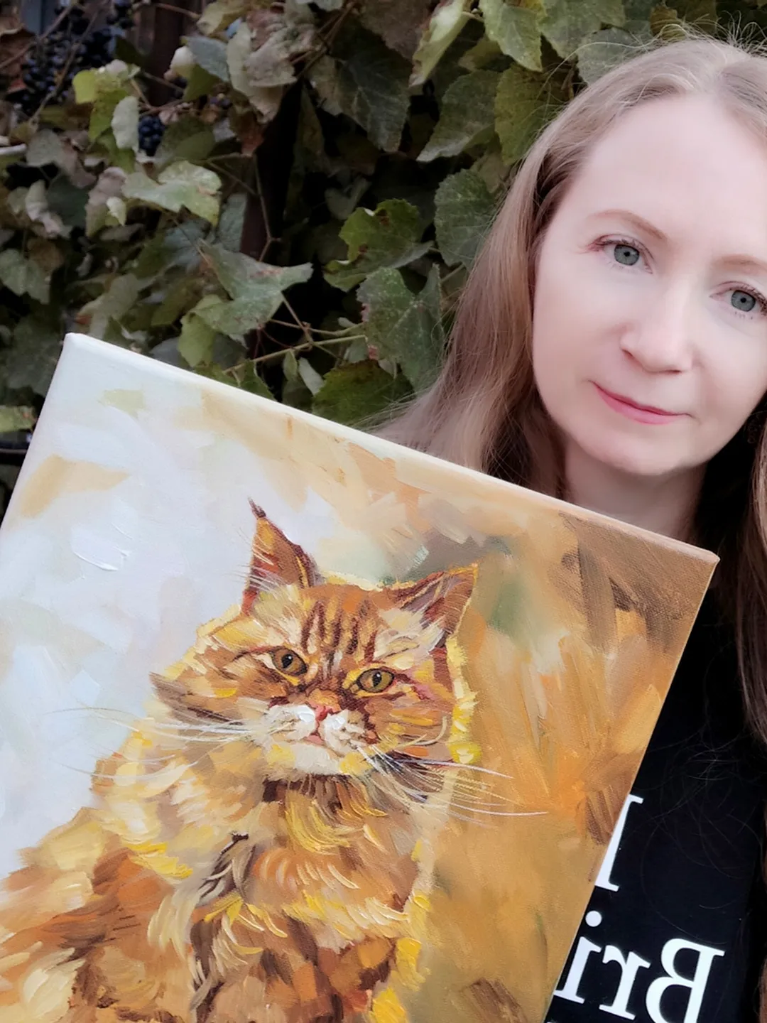 Red Cat painting oil Fluffy Cat Original Art Ginger Cat Artwork fine art Animal canvas art by Natalia Plotnikova