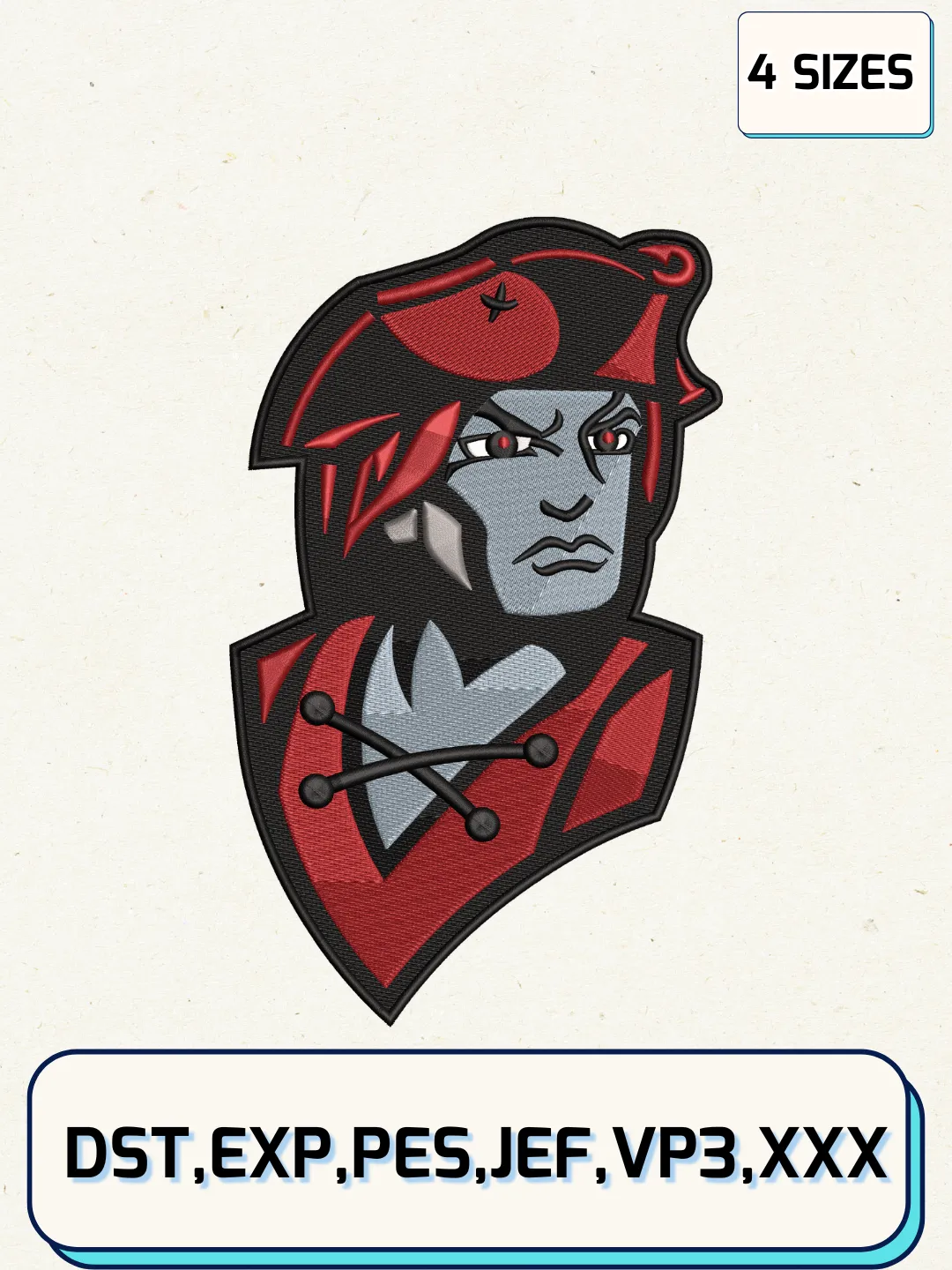Colgate Raiders Mascot Embroidery Design Files, NCAA Logos Embroidery Designs, Machine Embroidery Files, 4 Sizes