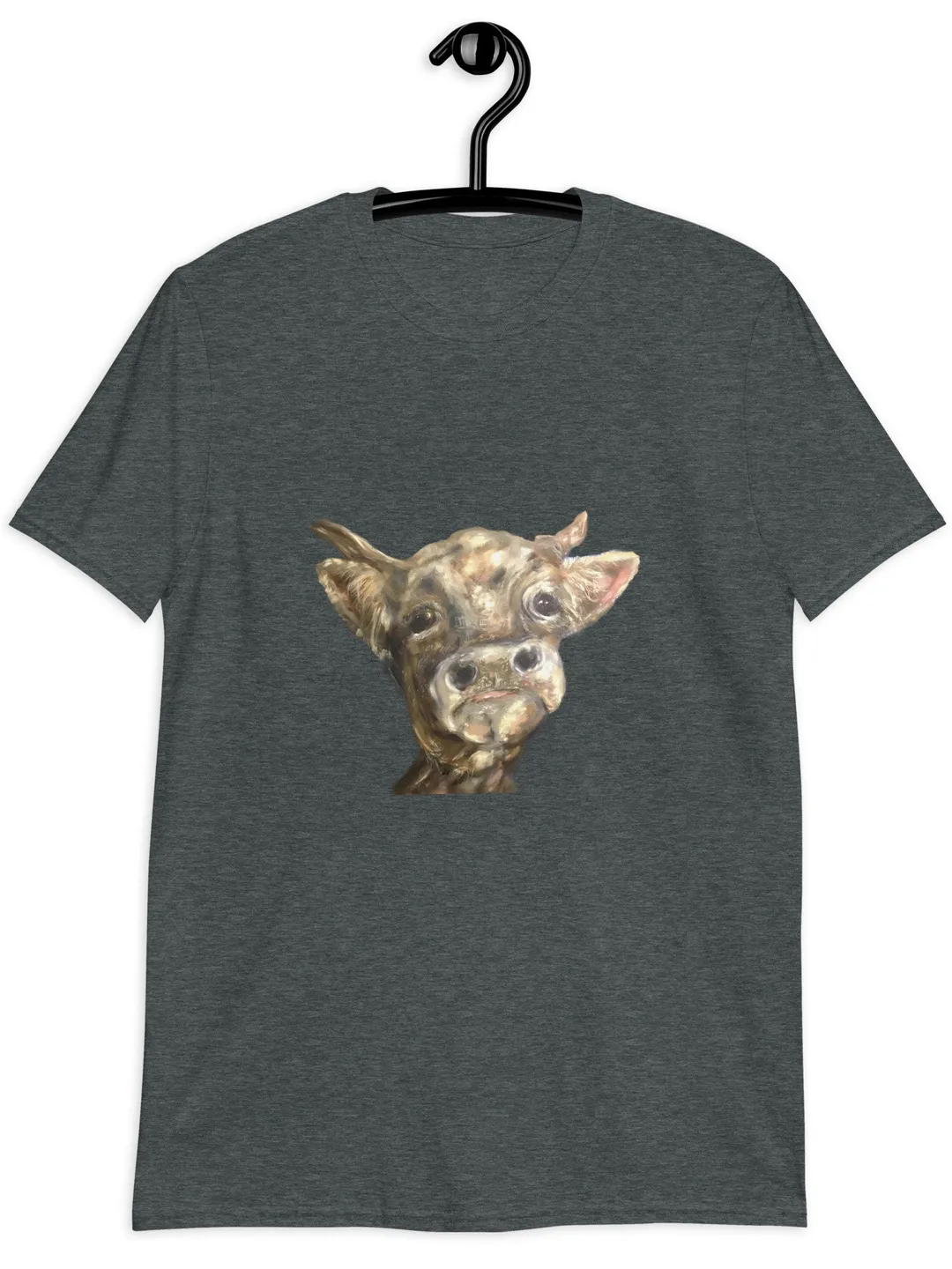 Cow in love Short-Sleeve Unisex T-Shirt with my original pastel painting