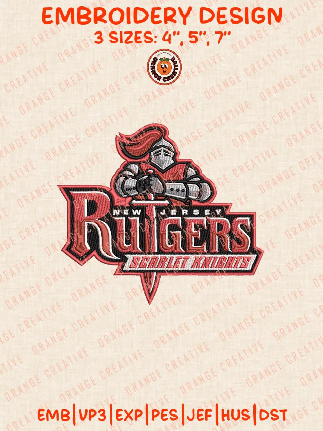 Rutgers Scarlet Knights Text Logos Embroidery Design Files, NCAA Logos ...