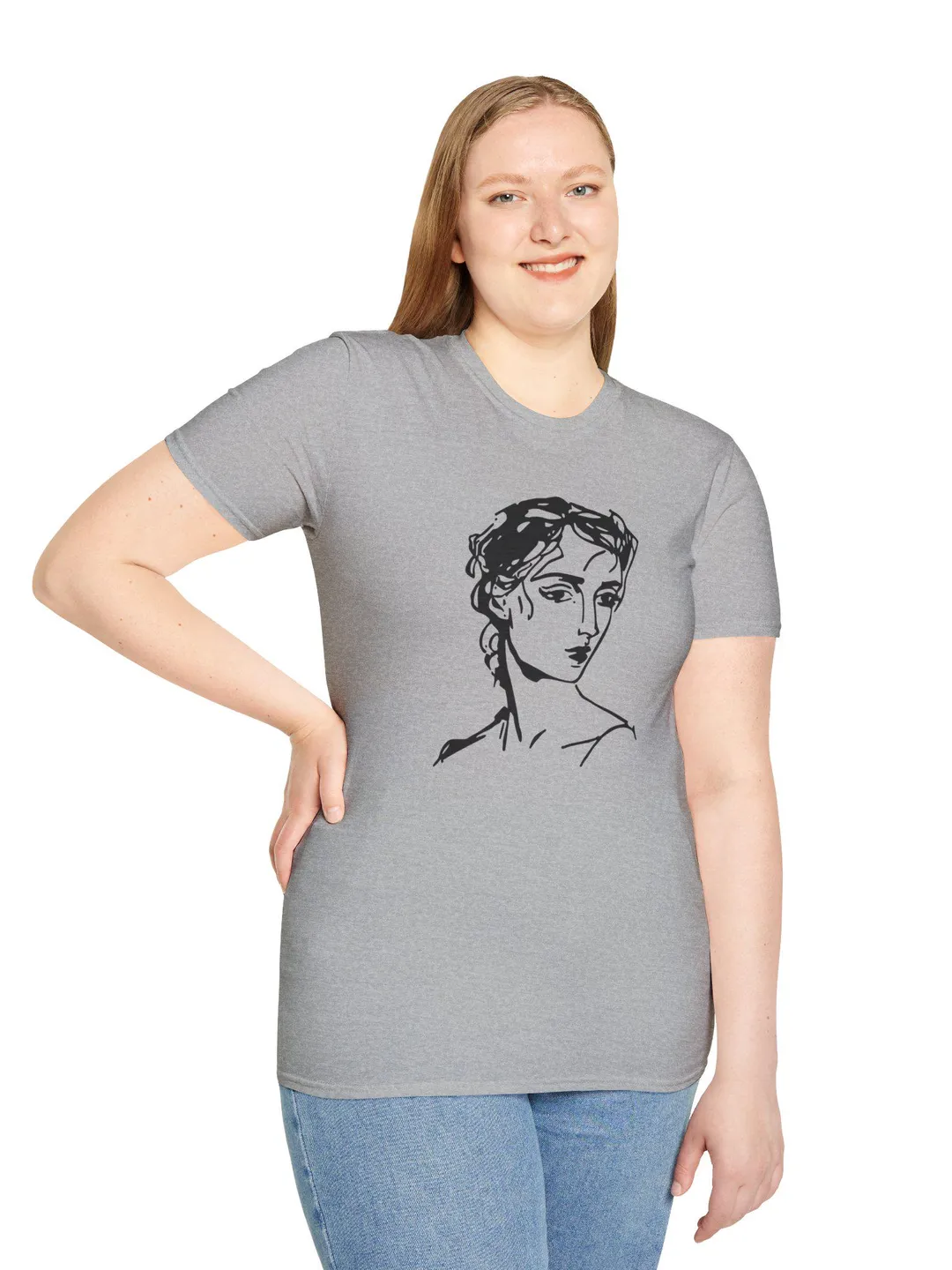 Classical Sculpted Bust Illustration T-Shirt | Minimal Line Art Tee