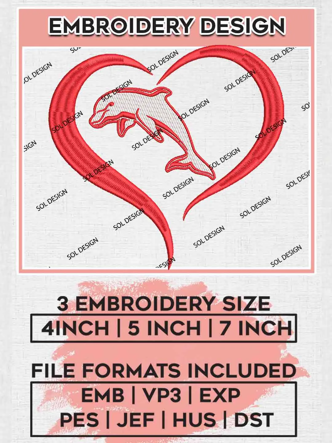 NRL Redcliffe Dolphins Heart Embroidery Design, National Rugby League Logo, Redcliffe Dolphins Logos Embroidery Design,NRL Machine Embroidery Digitized Pes File,3 Sizes, Instant Download