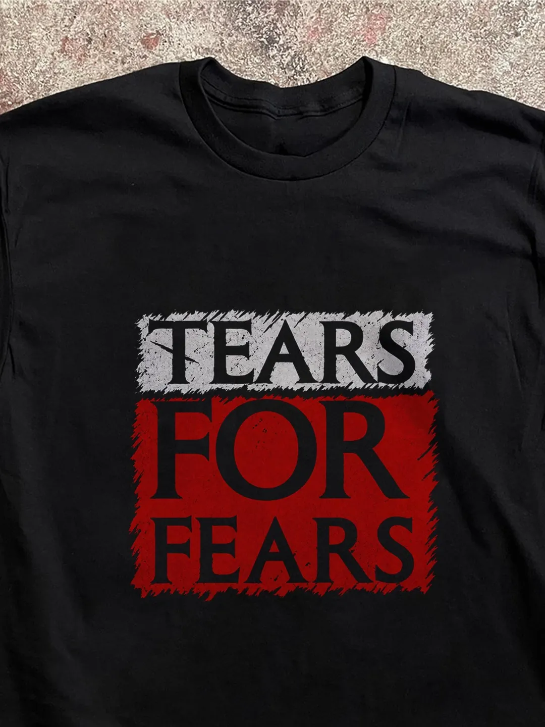 Vintage 80s Tears for Fears T-Shirt Retro Synthpop Band Merch logo