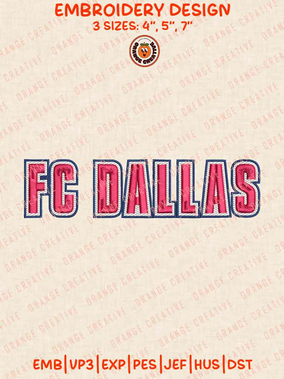 MLS FC Dallas Wordmark Embroidery Files, FC Dallas Embroidery Designs, League Soccer Machine Embroidery Files, MLS FC Dallas Logo Machine Embroidery, 3 sizes, Digital Download