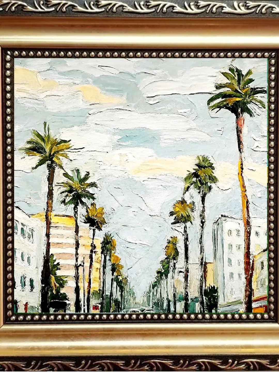 Los Angeles Oil Painting Street Original Art Impasto Scene Sunset ...