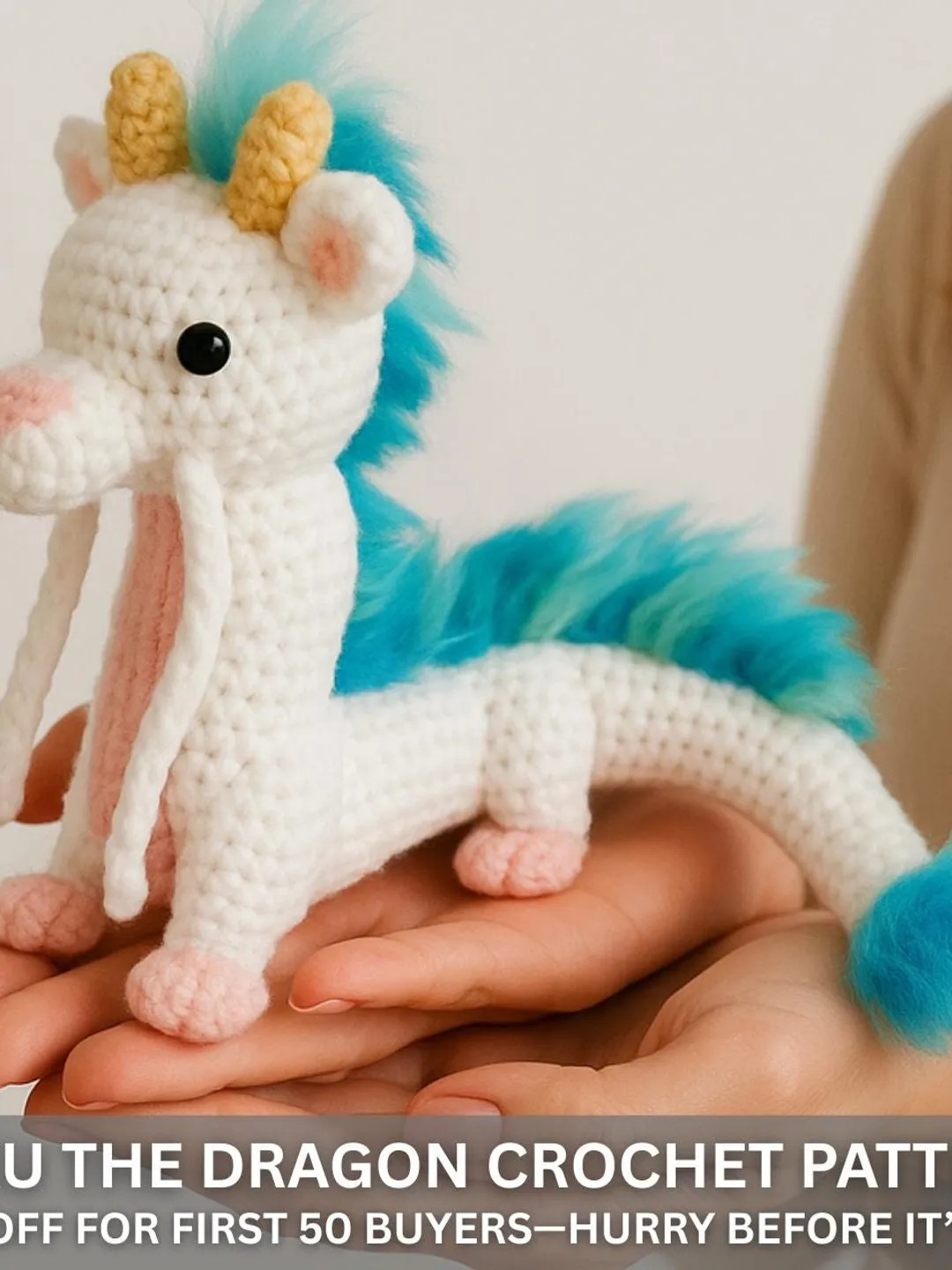 Haku The Dragon Crochet Pattern, english, amigurumi pattern, crochet animal pattern, crochet plushie pattern, crochet dragon pattern Fantasy