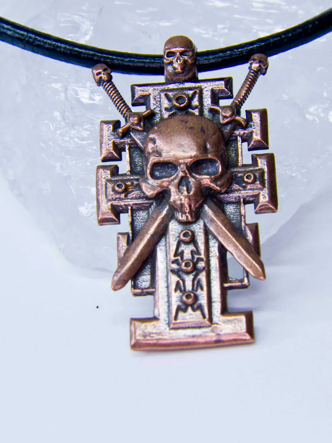 Pure Copper Ordo Xenos Insignia with Skull and Crossed Swords