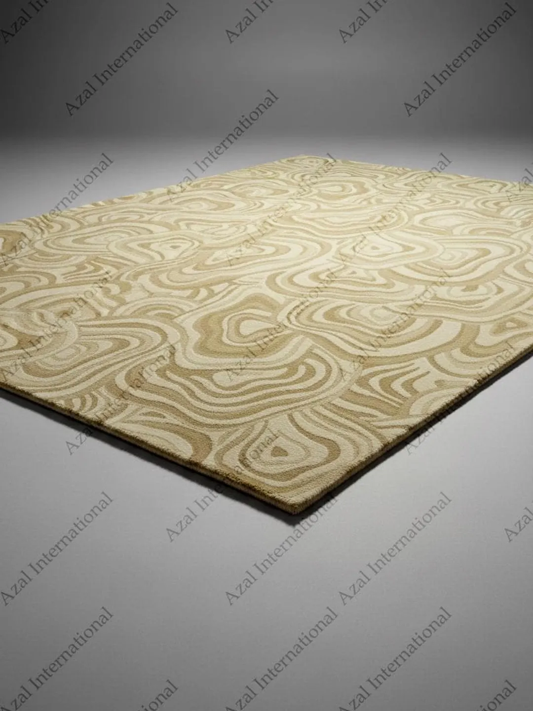 Topiary Design Rug Hand Tufted Abstract Topographic Rug in Beige & Sand – Modern Organic ...