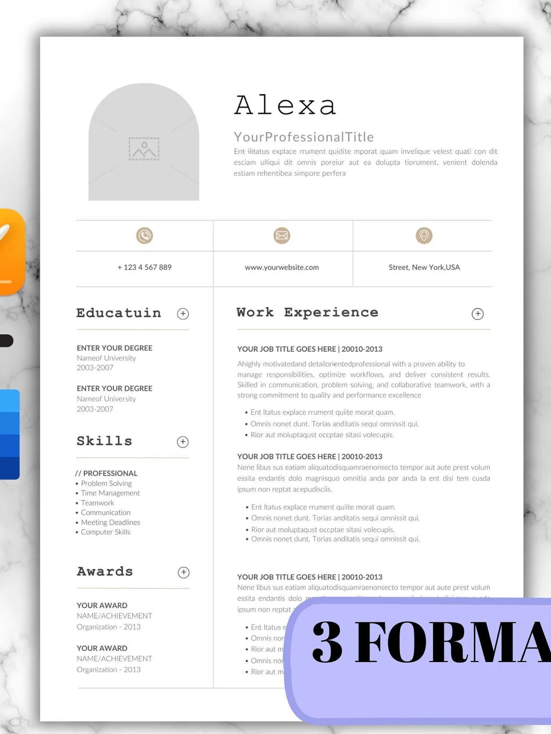 European CV Template | Resume, Cover Letter, References (Digital Download)