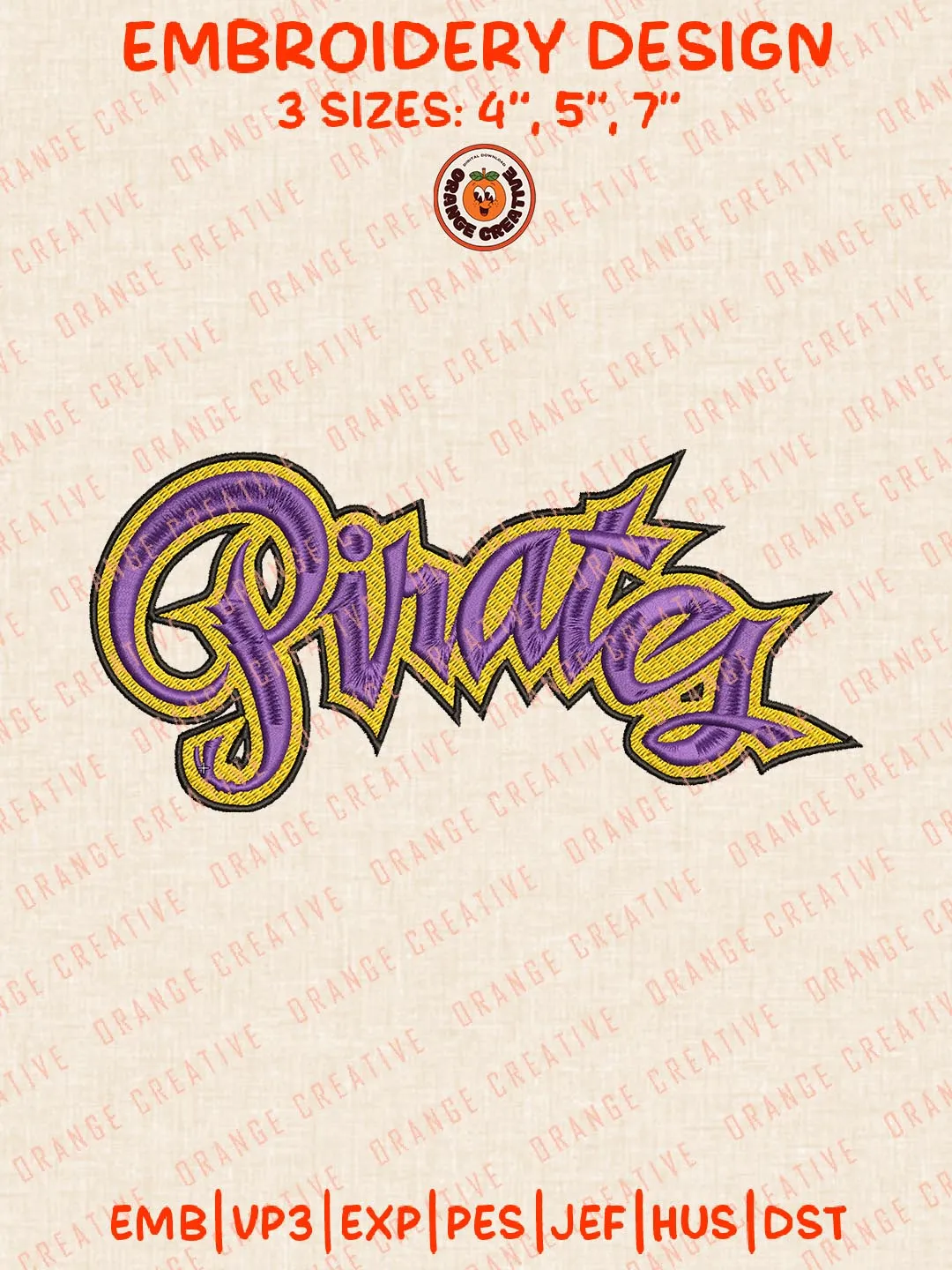 East Carolina Pirates Text Logos Embroidery Design Files, NCAA Logos Embroidery Designs, NCAA East Carolina Pirates Machine Embroidery Files, 3 Sizes, Custom Sizes, Instant Download
