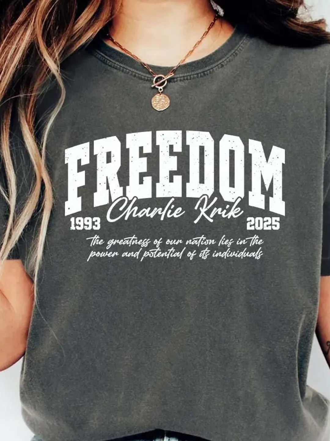 Charlie Kirk Comfort Colors Tee: Patriot Faith USA Tribute
