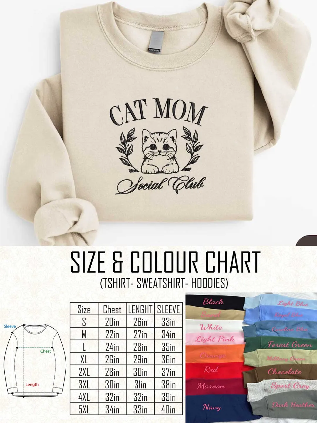 Cat Mom Social Club Embroidered Sweatshirt, Cat Mom Club Embroidered Crewneck, Cat Lover Embroidered Shirt, Life is Better With a Cat Sweatshirt, Pet Lover Shirt, Crewneck Gift