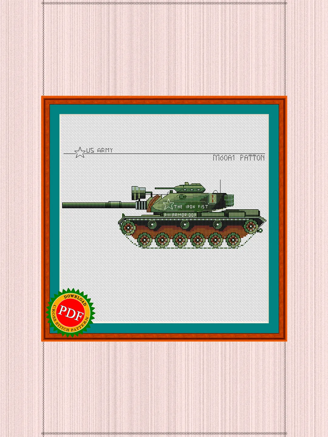 M60 Patton Cross Stitch Pattern | The M60 Patton Main Battle Tank