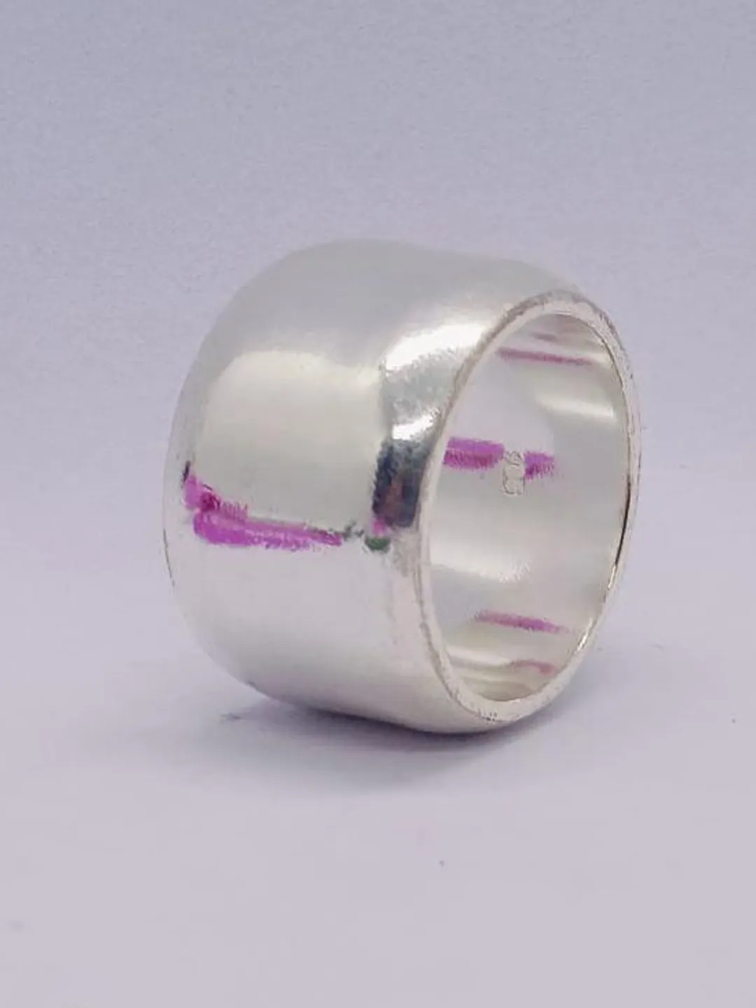 Handmade 925 Sterling Silver Wide Band Ring: Minimalist Unisex Jewelry