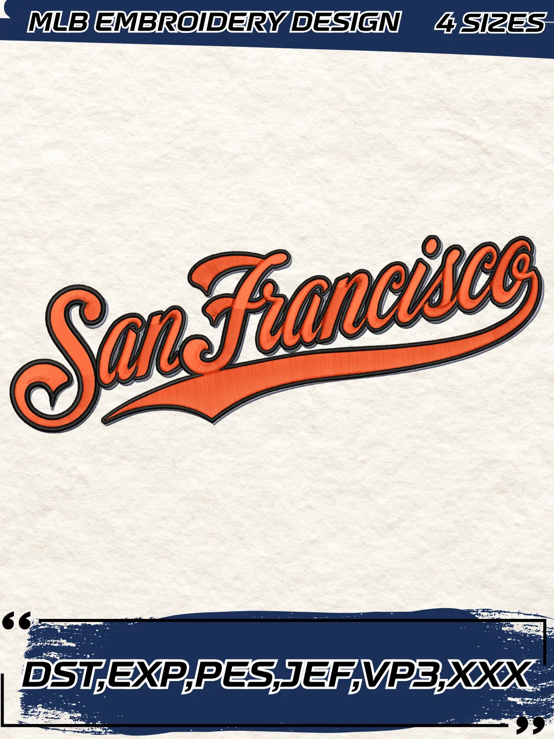 Giants Baseball Embroidery Design - Wordmark Logo - Machine Embroidery File