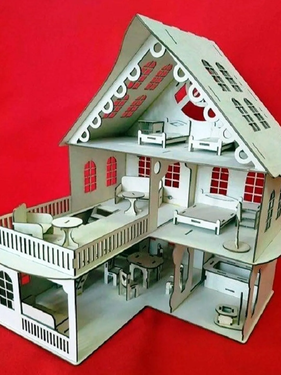 Digital Template Cnc Router Files Cnc Dollhouse 4 mm Files for Wood Laser Cut Pattern