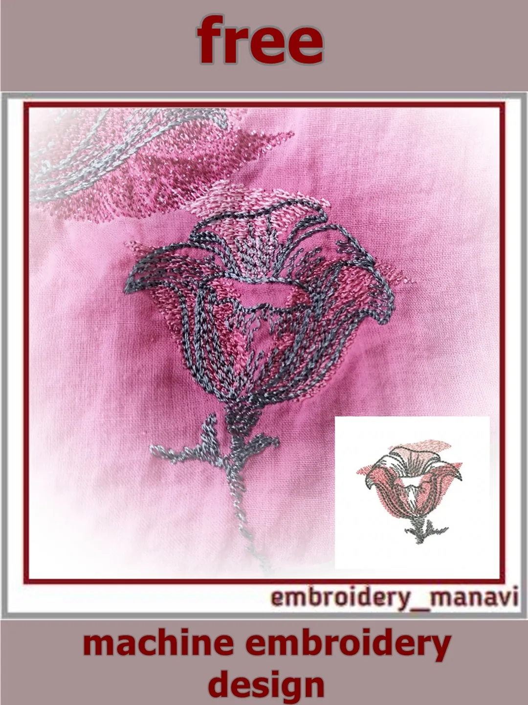 Flower Machine Embroidery Design
