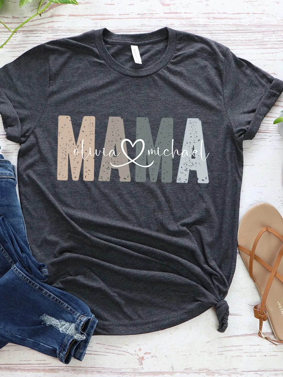 Custom Mama T-Shirt - Personalized Kids Names, Mother's Day