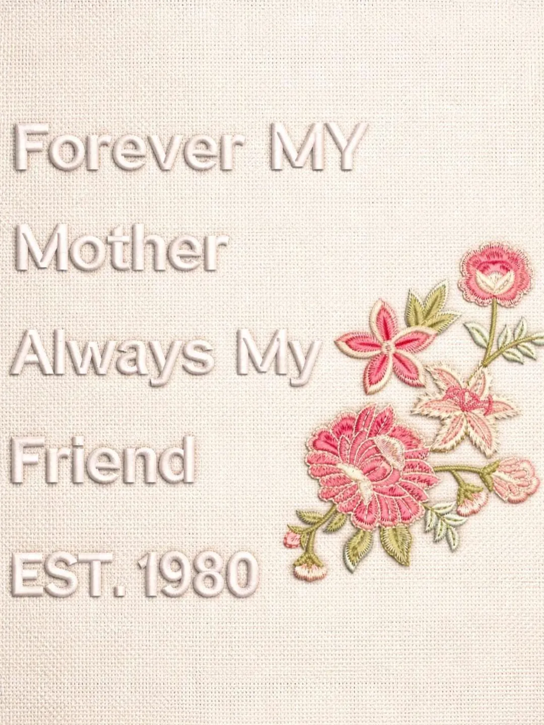 Floral Embroidery Design – Pink Roses, for Mother day (Digital Download)