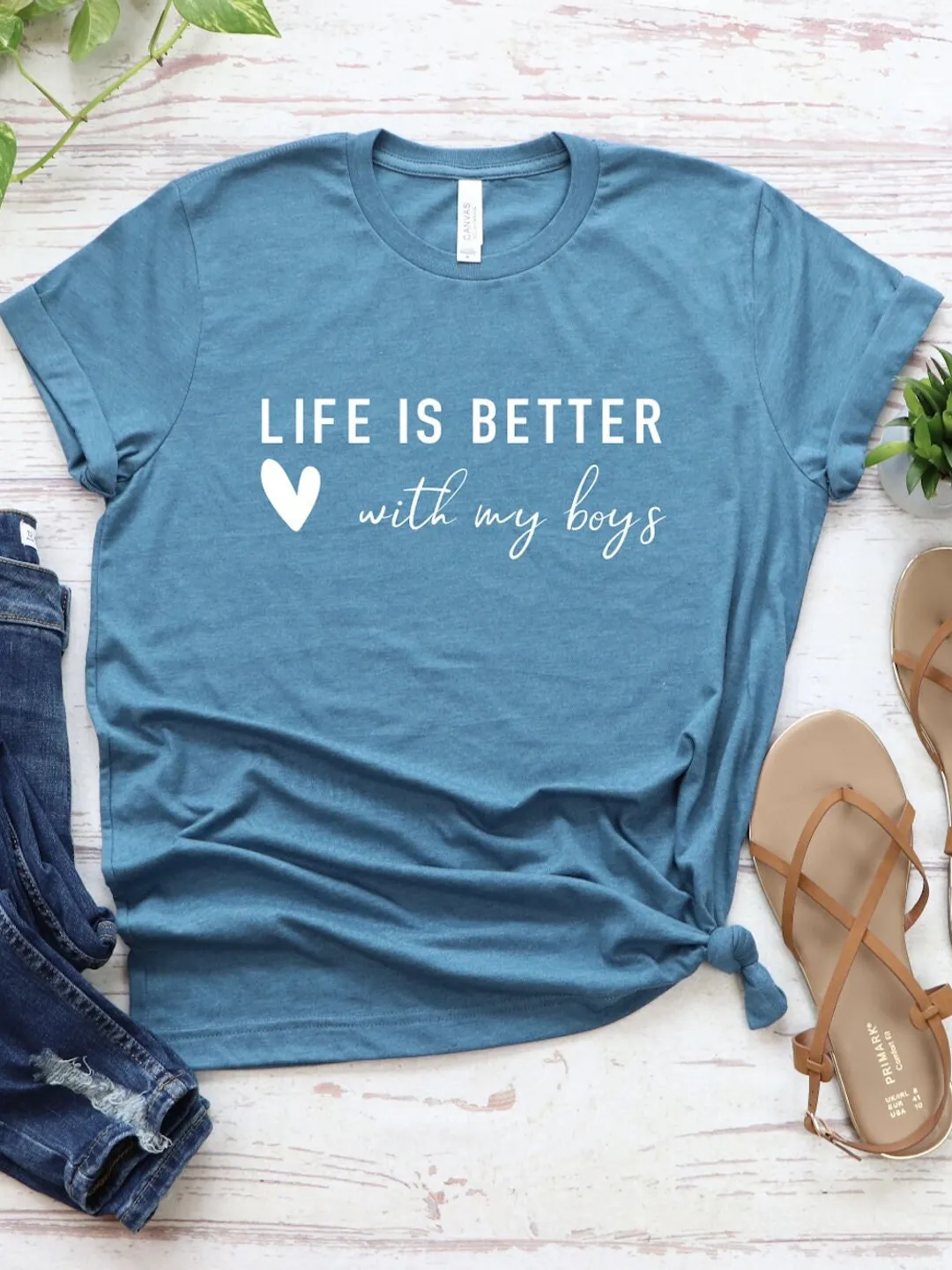 Life is Better With My Boys T-shirt: Unisex and Women's Soft Cotton Blend