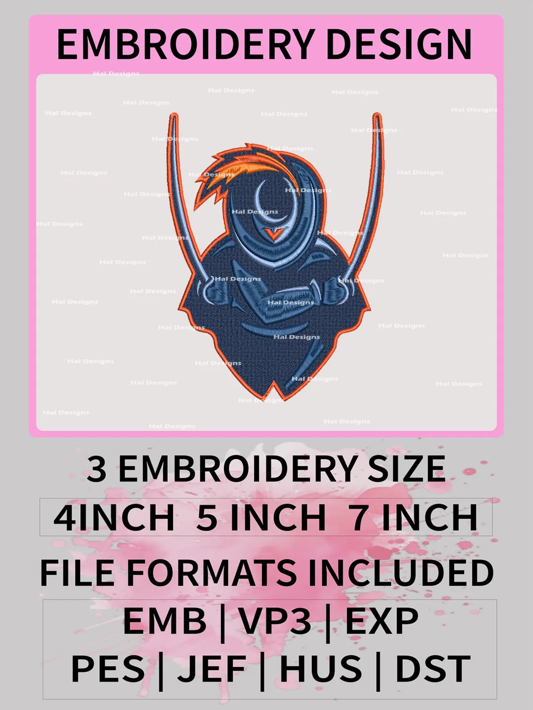 NCAA Virginia Cavaliers Embroidery File, 3 Sizes, 6 Formats, NCAA Machine Embroidery Design, NCAA Logo, NCAA Teams
