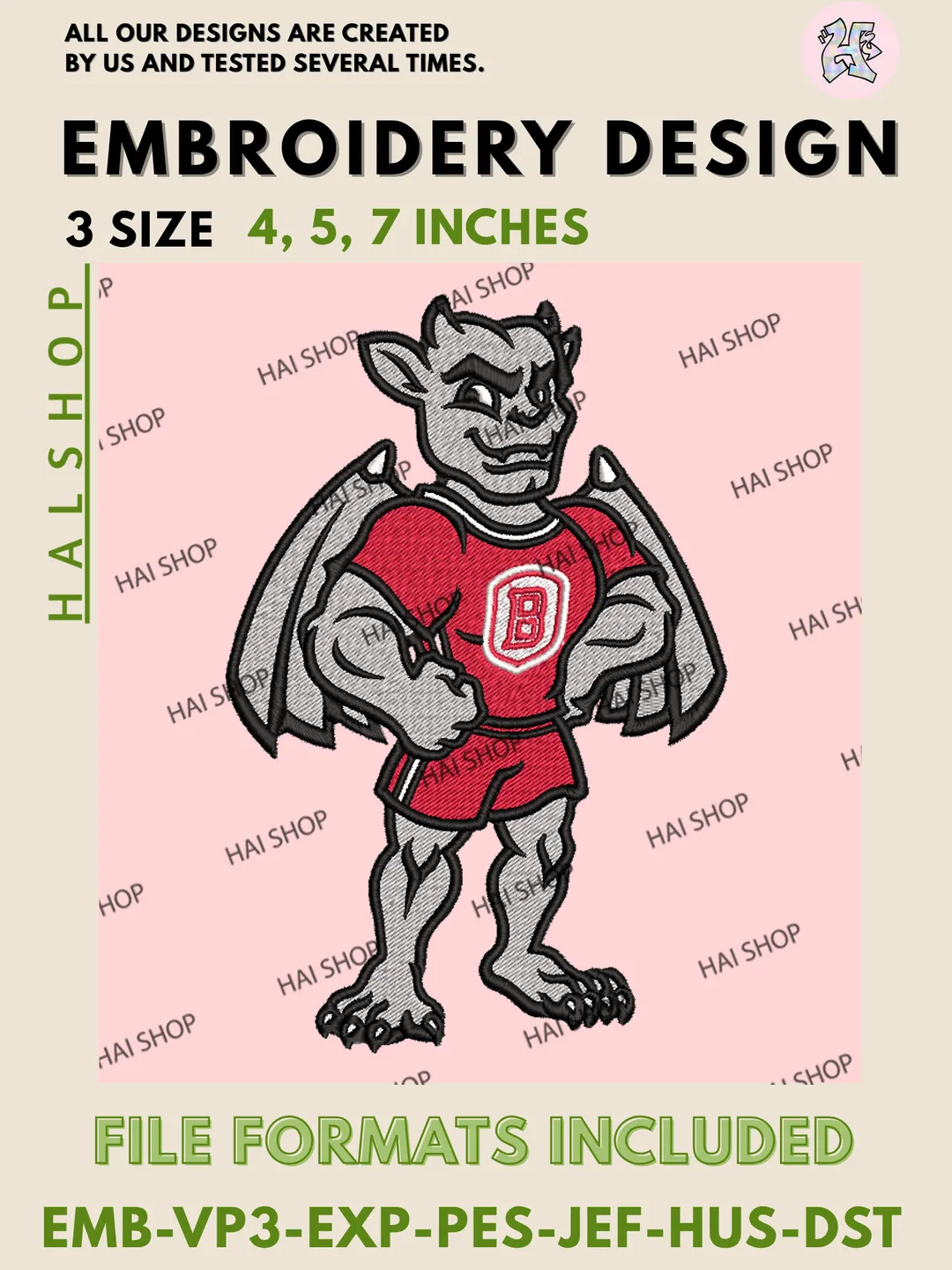 Bradley Braves NCAA Team Logo Machine Embroidery Design, College Sports Embroidery Files