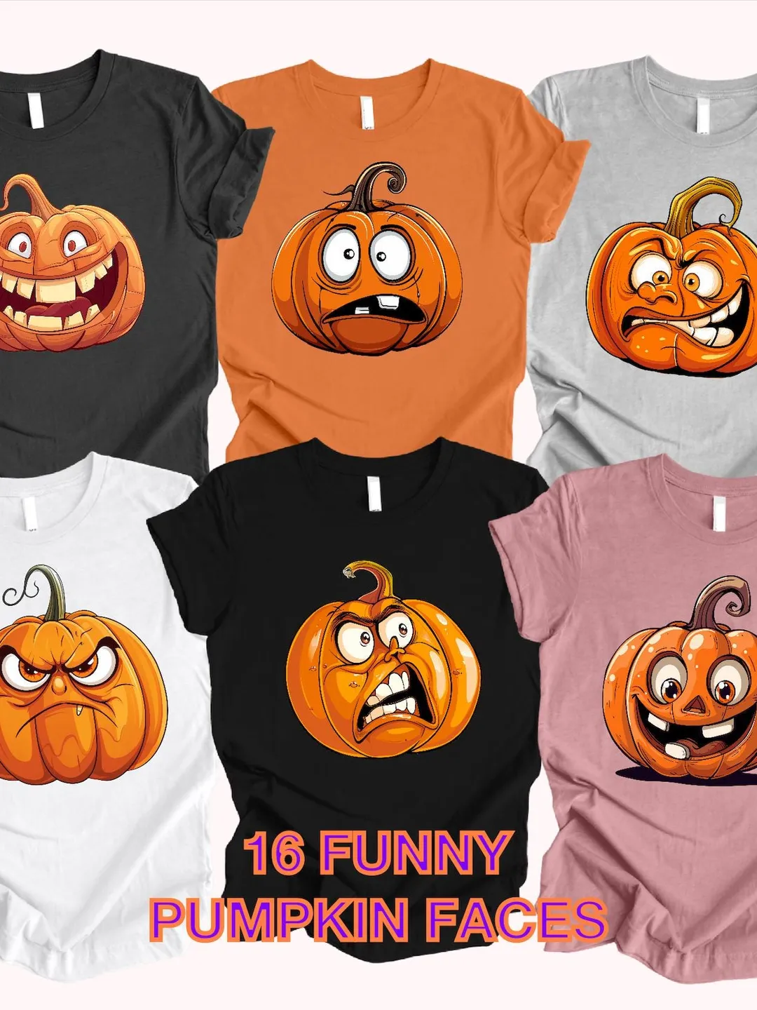 Pumpkin Faces Halloween Shirt, Funny Halloween T-Shirt, Group Halloween Shirt, Halloween T-Shirt, Halloween Party Shirt, Funny Shirt