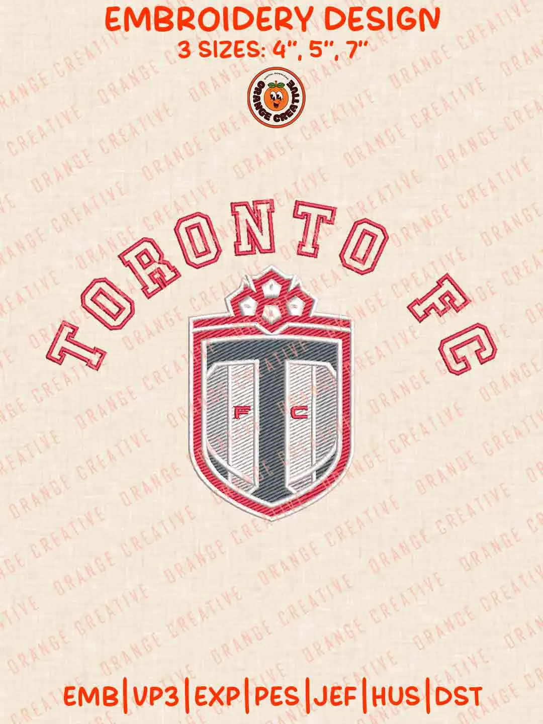 Toronto FC Word Logo Embroidery Files, MLS Toronto FC Embroidery Designs, League Soccer Machine Embroidery Files, MLS Toronto FC Team Machine Embroidery, 3 sizes, Digital Download