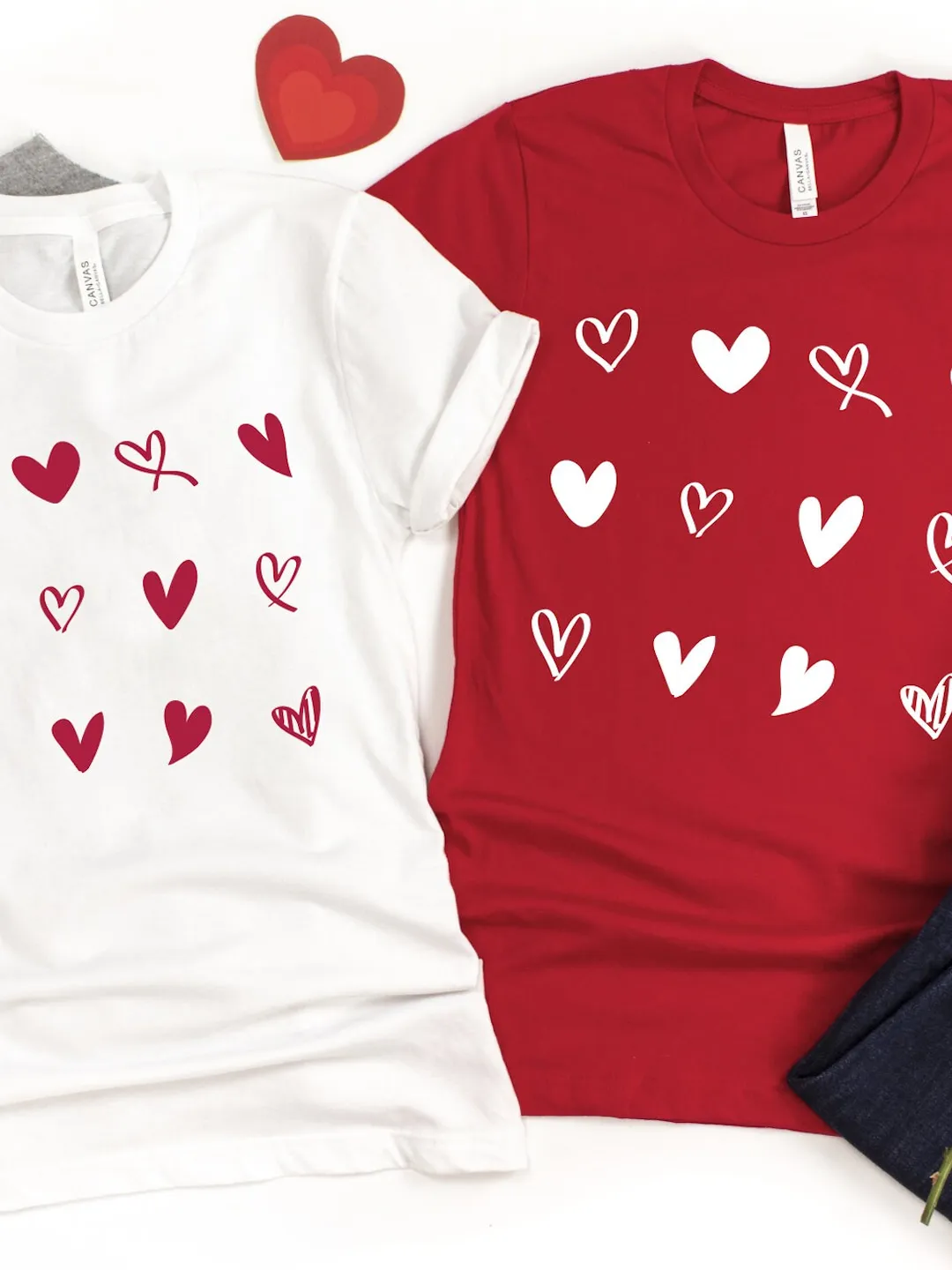 Couple Valentine's Shirt: Soft Cotton Heart Tee - Unisex Fit