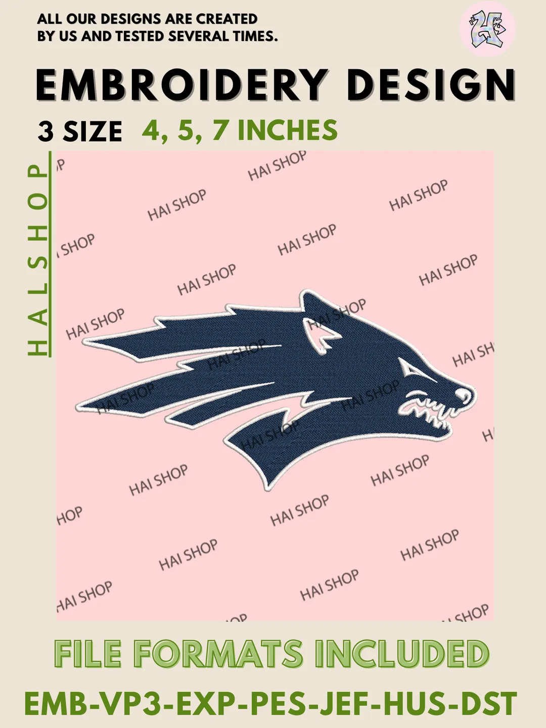 NCAA Nevada Wolf Pack Team Mascot Logo Machine Embroidery Design Files, Nevada Wolf Pack College Team Logo Embroidery, NCAA Machine Embroidery Designs, Digital Download