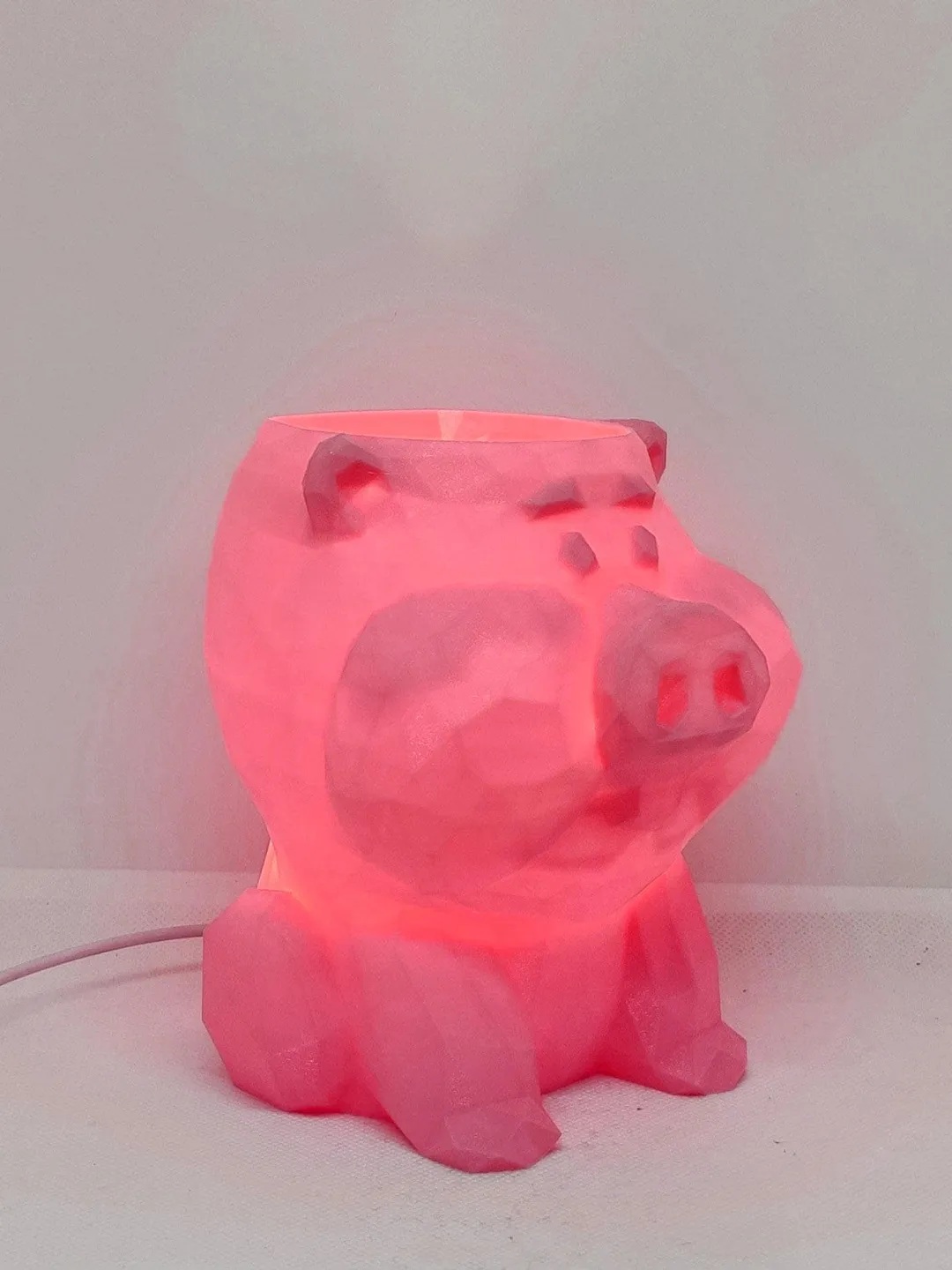 Pig Led Low Poly Pig Lamp: Kids Room USB LED Night Light